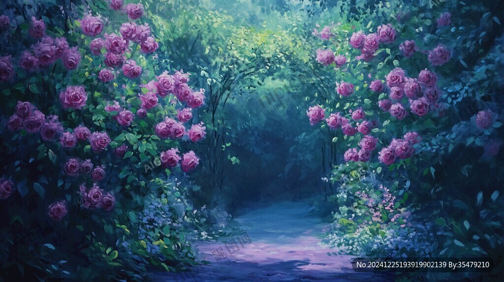 唯美薔薇花小路