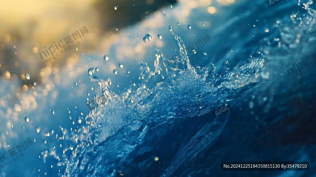 大海浪花噴濺的水珠