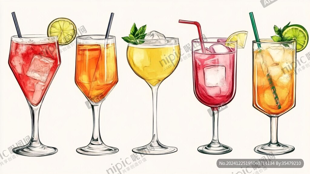 手繪飲料素材