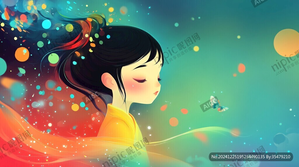 夢(mèng)幻女孩插畫