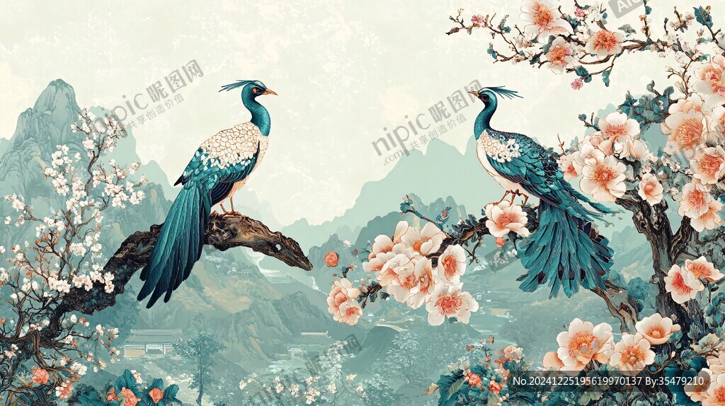 百鳥朝鳳插畫