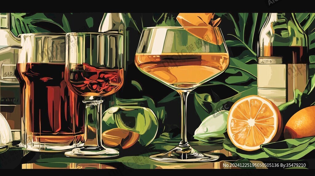果酒插畫