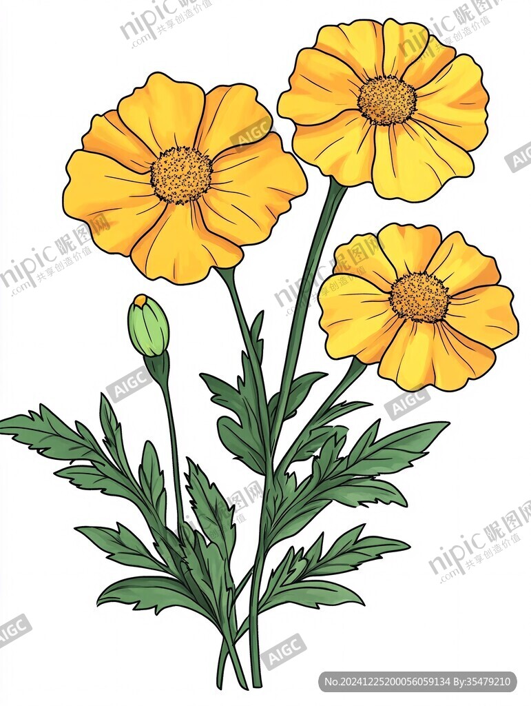 卡通野菊花