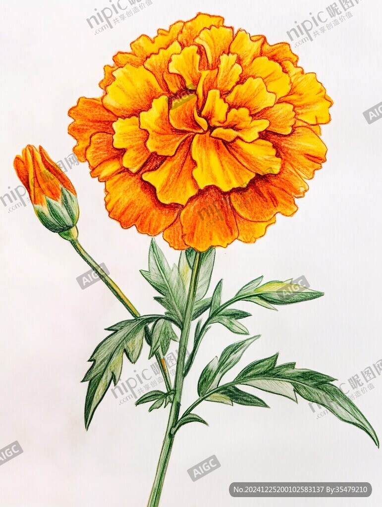 手繪金盞菊