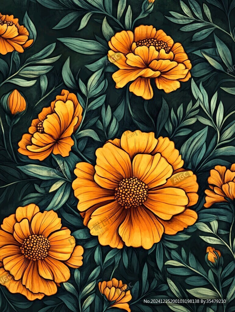 金盞花插畫(huà)