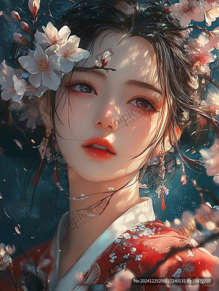 古風美女頭像插畫封面
