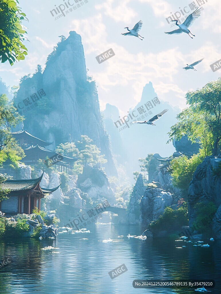 古風(fēng)山水場景