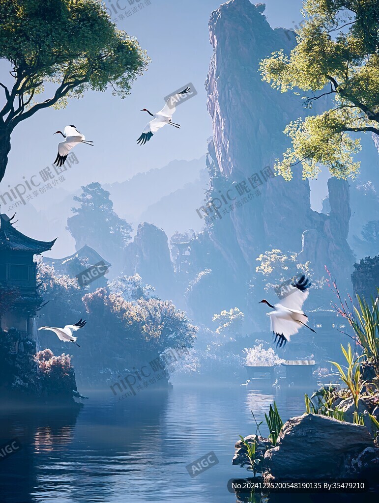 古風(fēng)山水場景