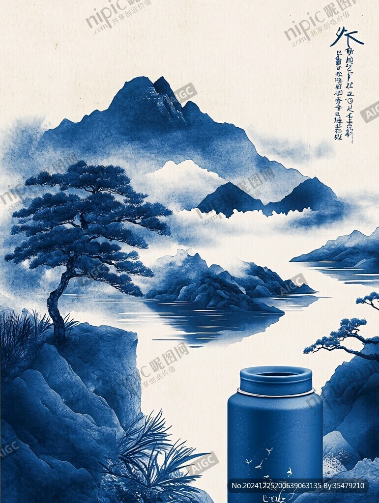 迎客松包裝插畫