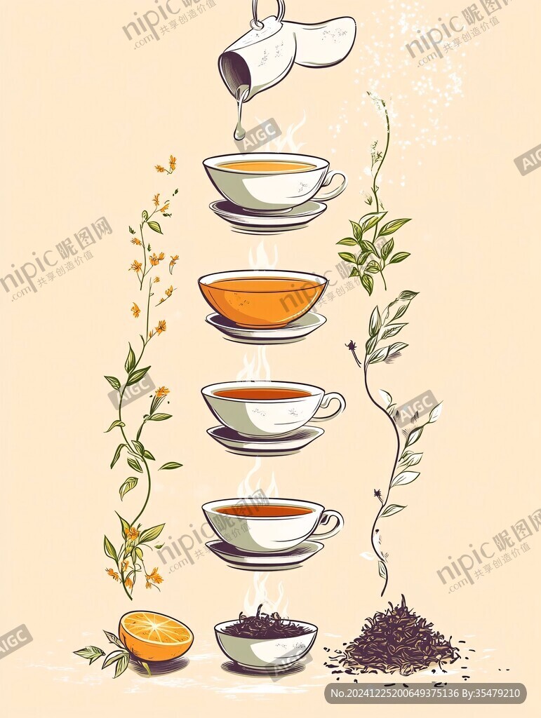 茶元素插畫(huà)