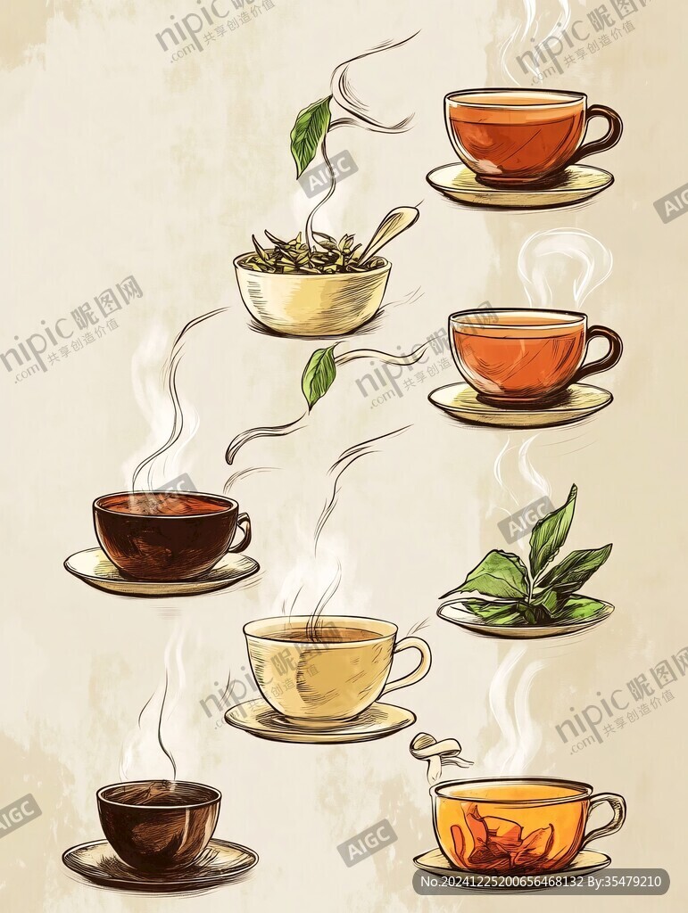 茶元素手繪