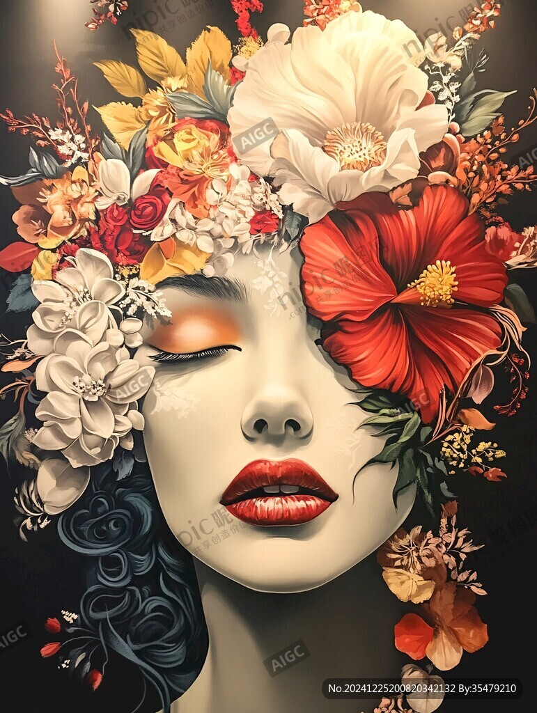 化妝整容背景裝飾畫