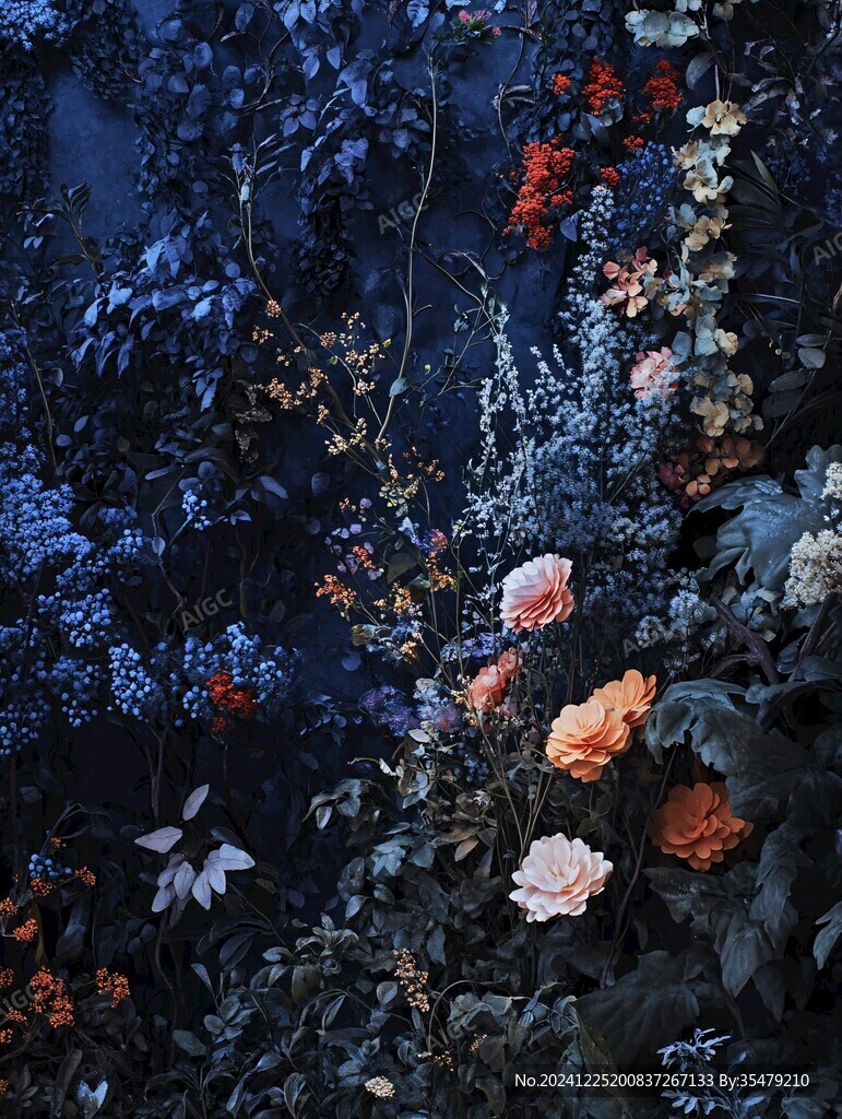 黑色系花墻