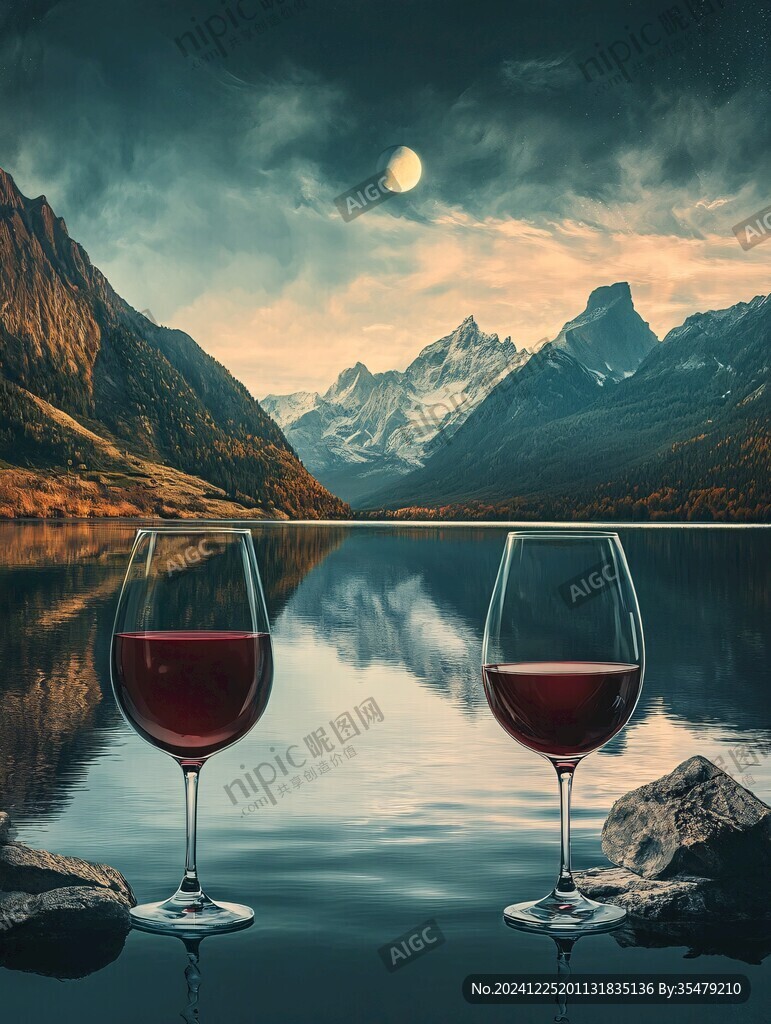 戶外紅酒背景素材