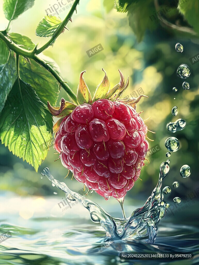樹莓形象插畫
