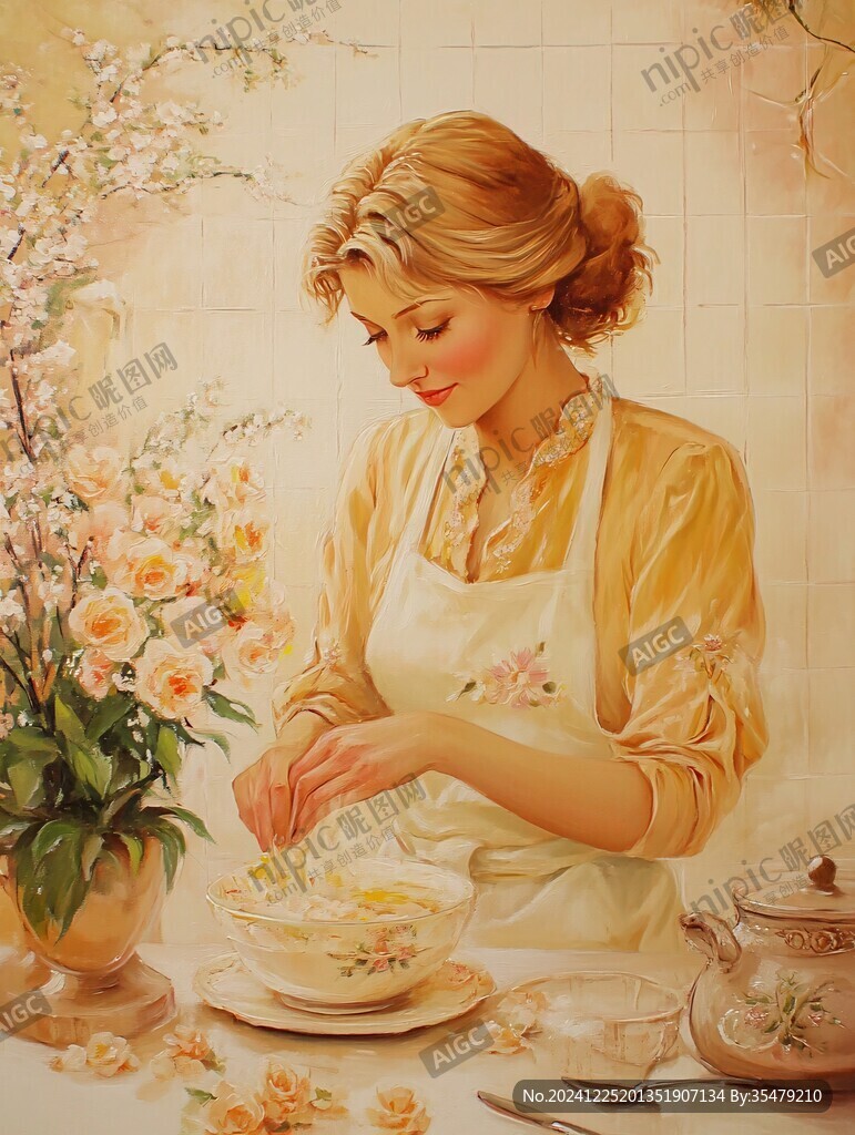 美女煮飯美女盛湯