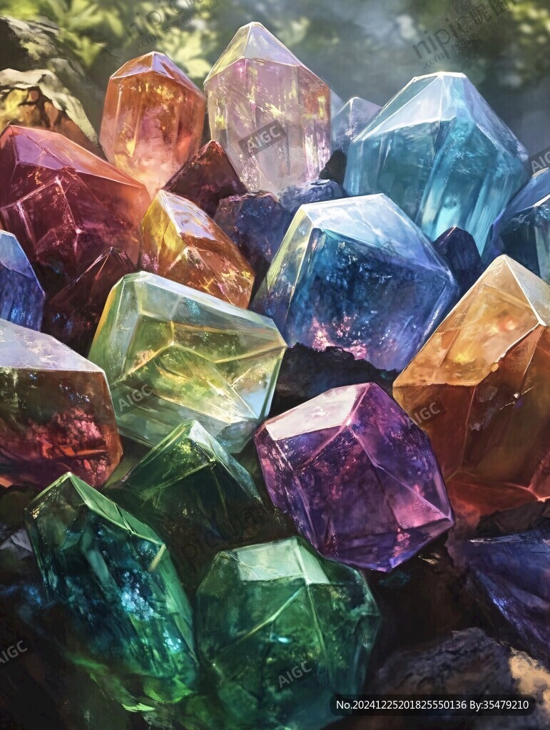 夢(mèng)幻彩色玻璃晶體狀