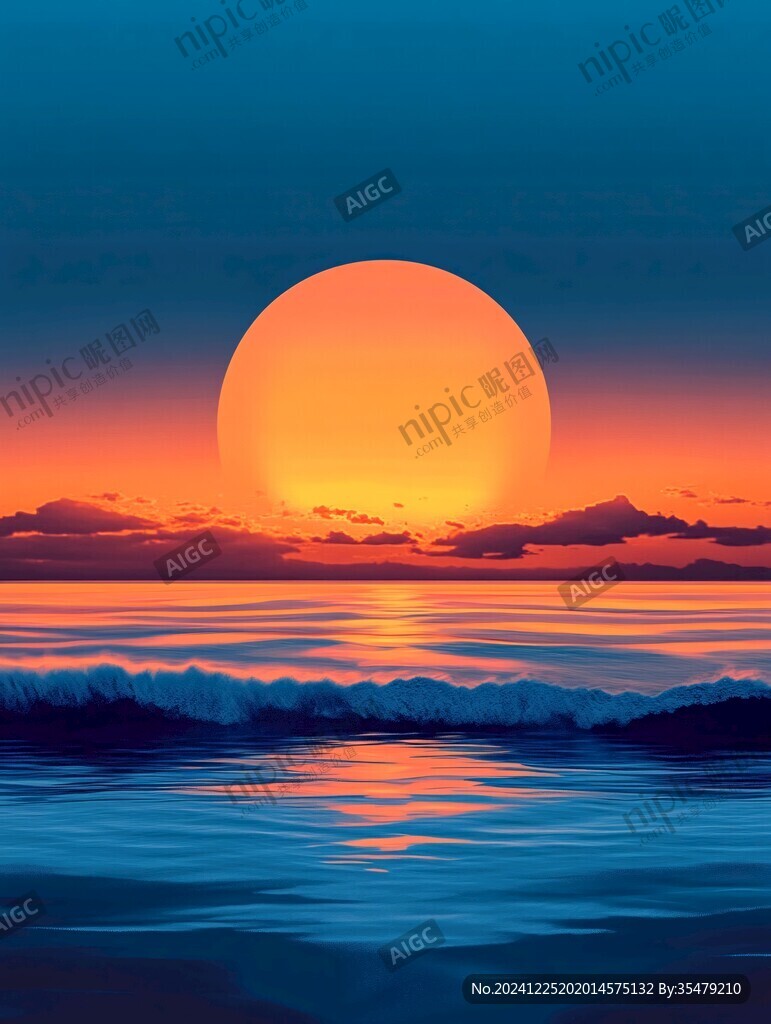 太陽落山海平面海洋