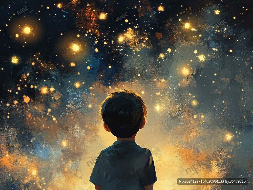 星辰大海男孩背影