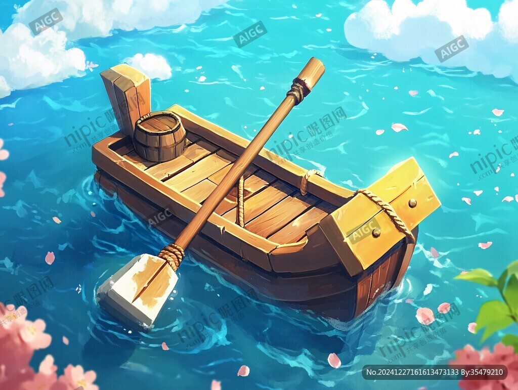 劃船插畫