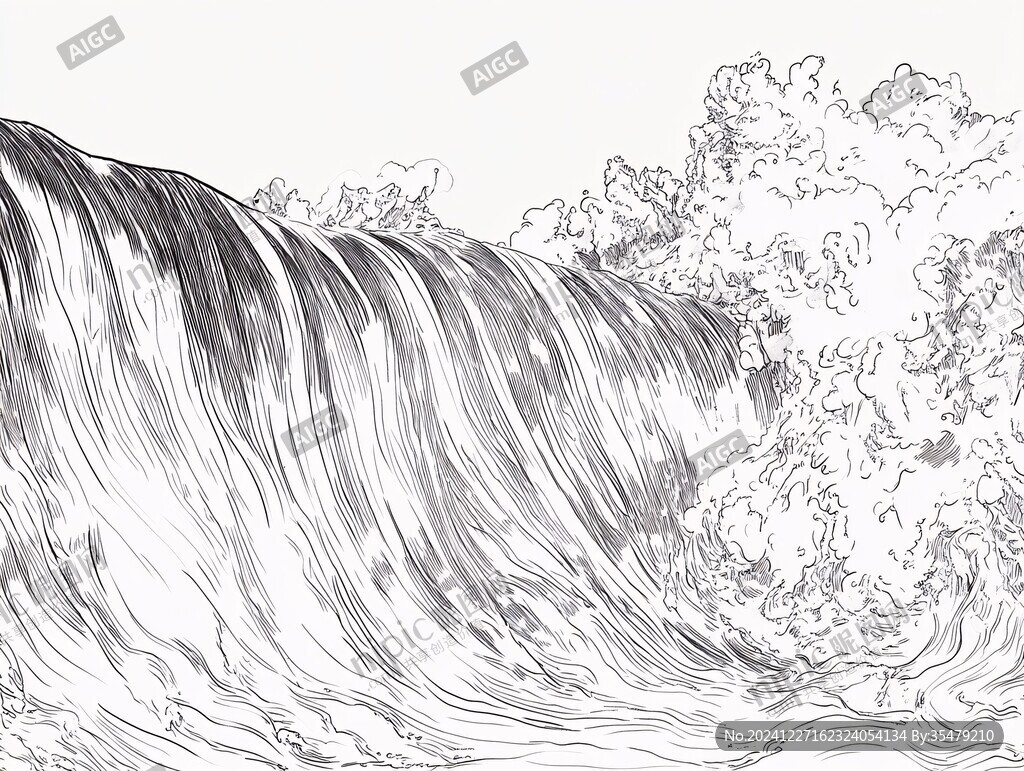浪花線(xiàn)稿