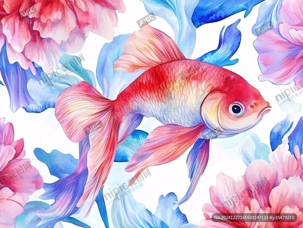 創(chuàng)意金魚潮流插畫