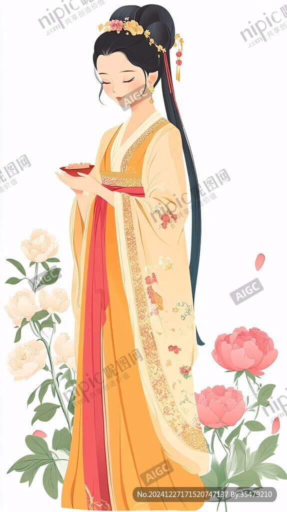 漢服女性插畫