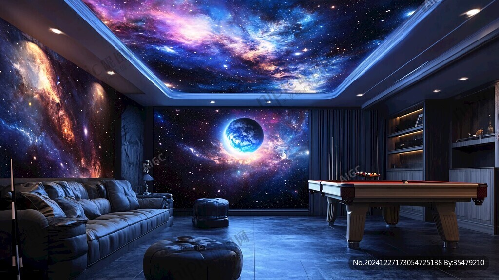 3d宇宙壁畫