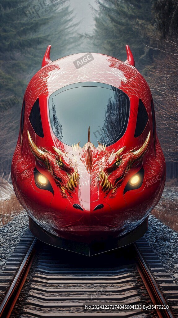 動(dòng)車回家過(guò)年紅色