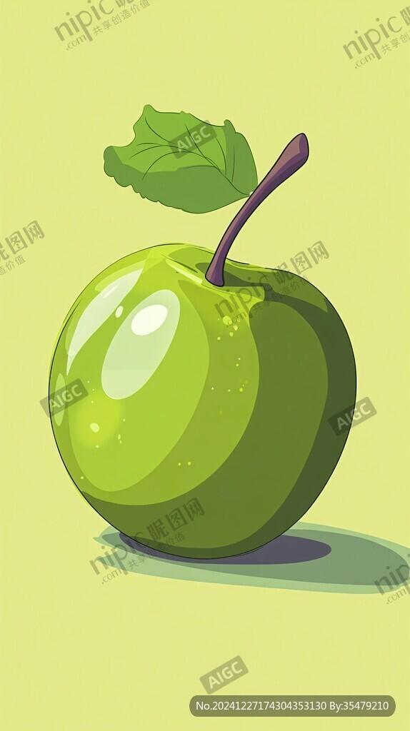綠色蘋果插畫