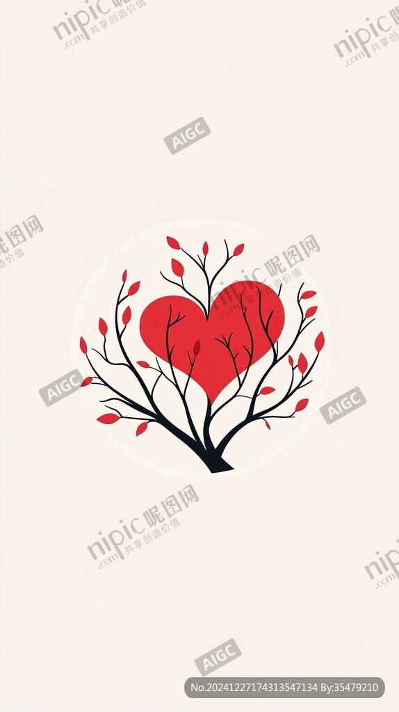 卡通愛心樹