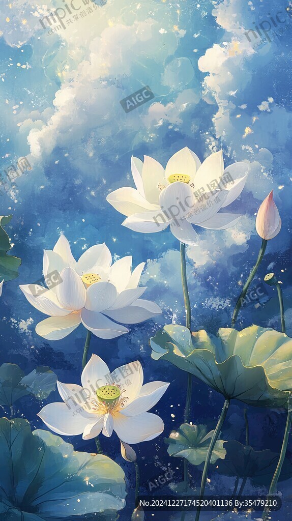 奶油風(fēng)意境荷花