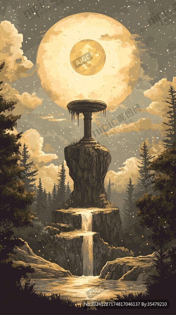 希望之泉地標插畫