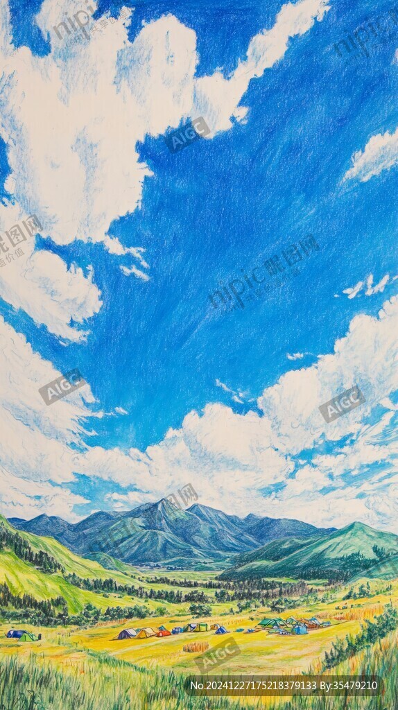 草原手繪