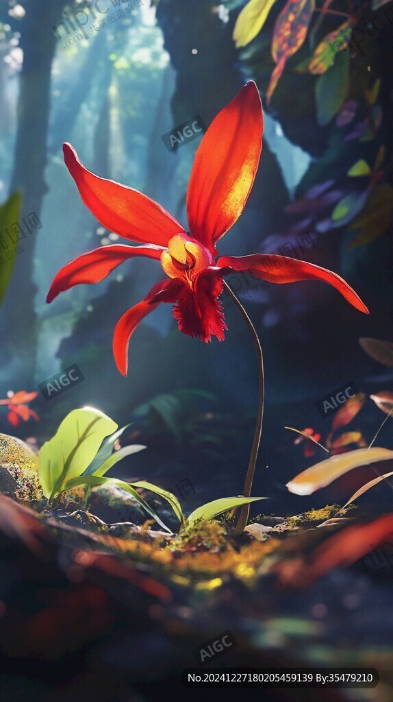 紅色斧頭蘭花