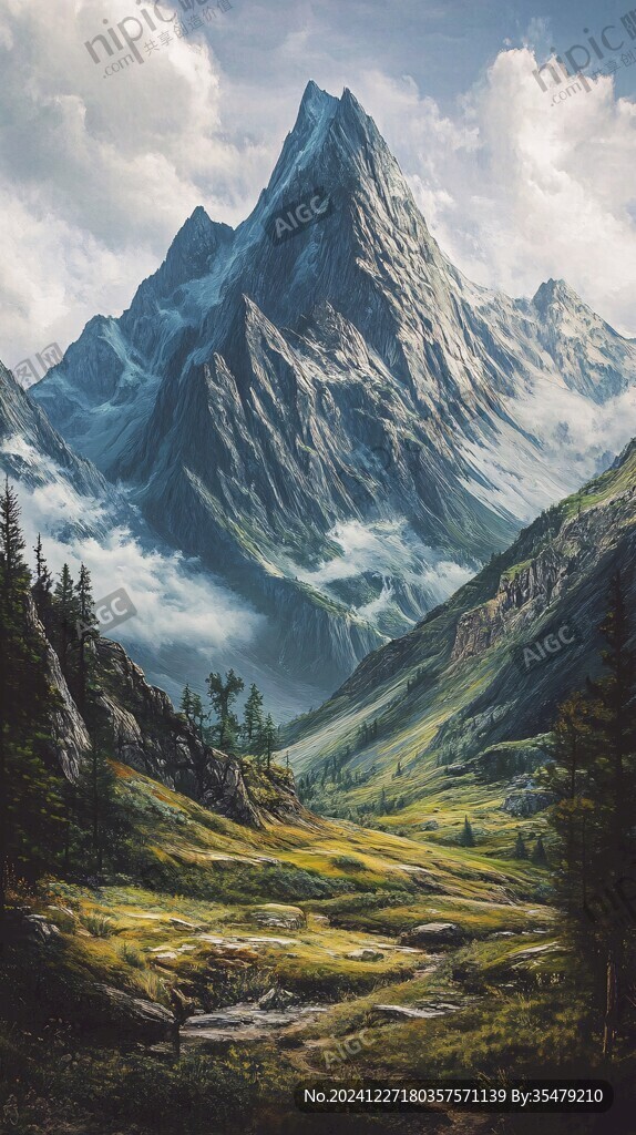 現實山景畫