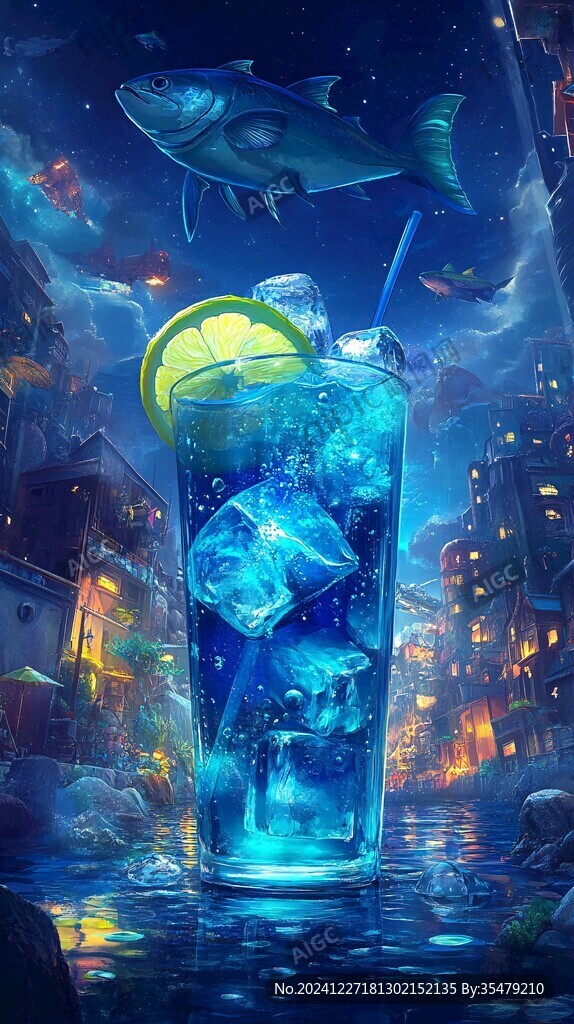冰飲插畫