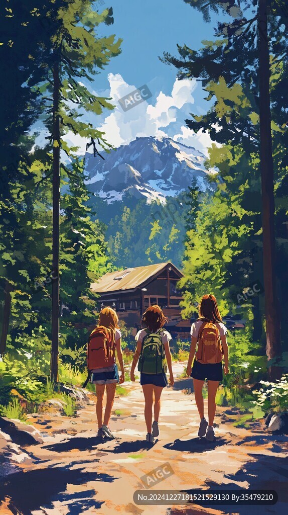 兩少女背影