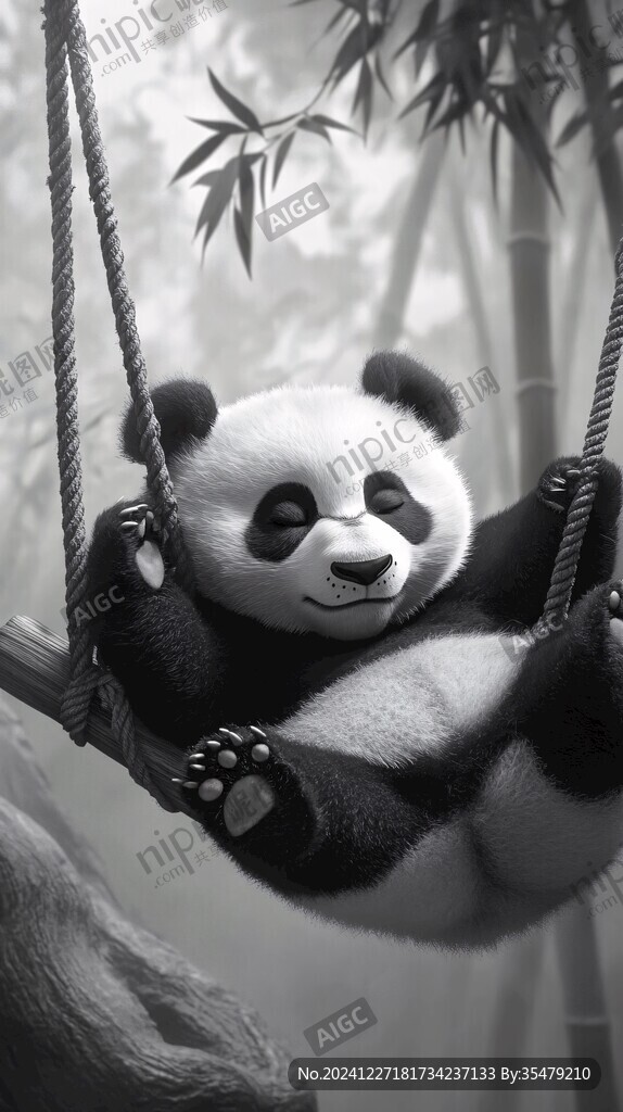 寫實(shí)熊貓插畫