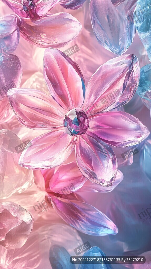 炫彩綻放水晶花朵