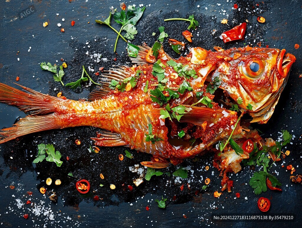 烤花雕魚