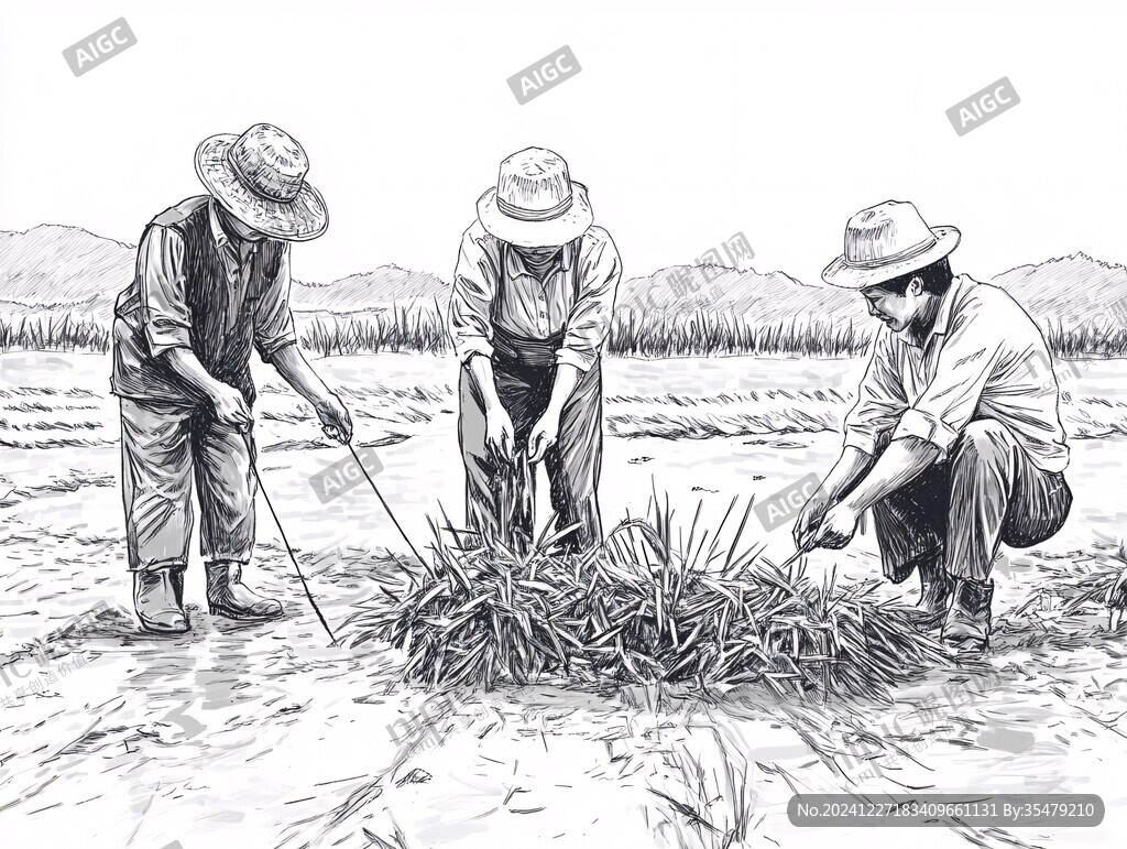 手繪甘蔗種植