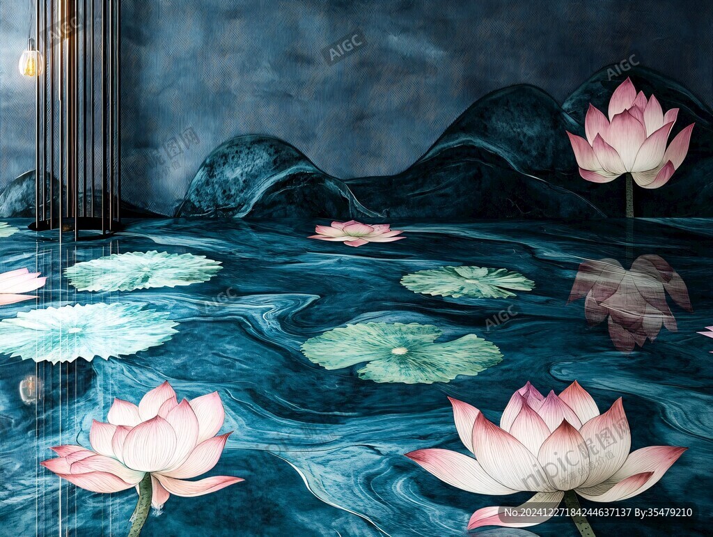 3d荷花背景
