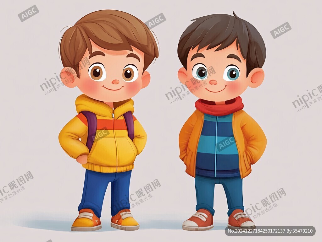 男孩人物插畫