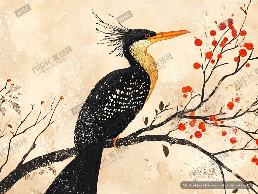 犀鳥插畫