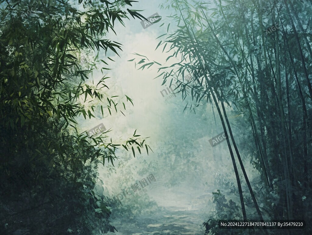 畫意竹林