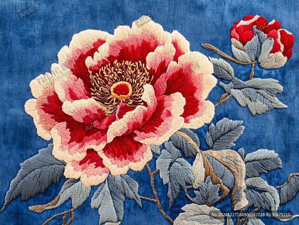 刺繡牡丹