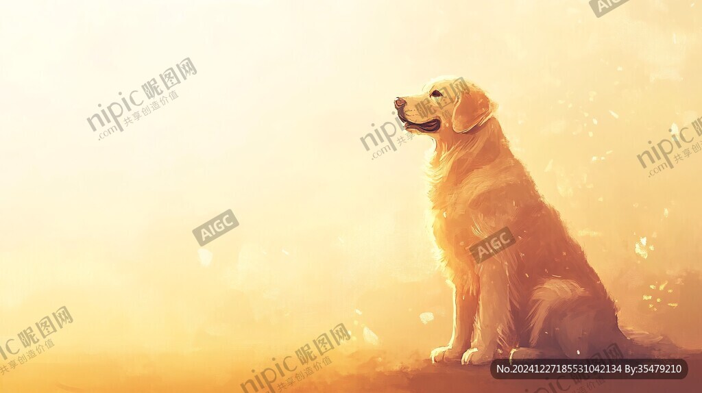 金毛犬插畫