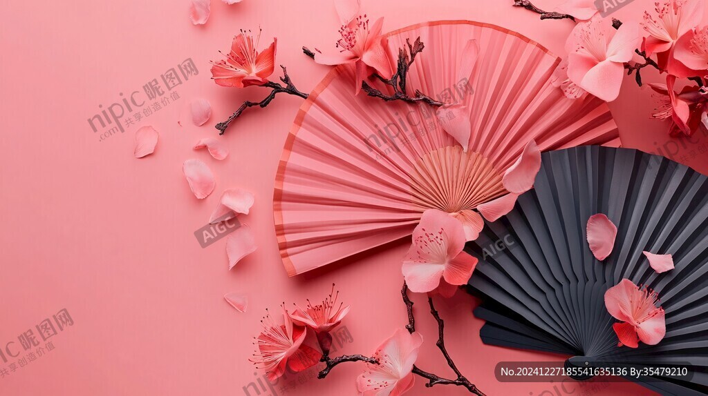 新年紙扇花
