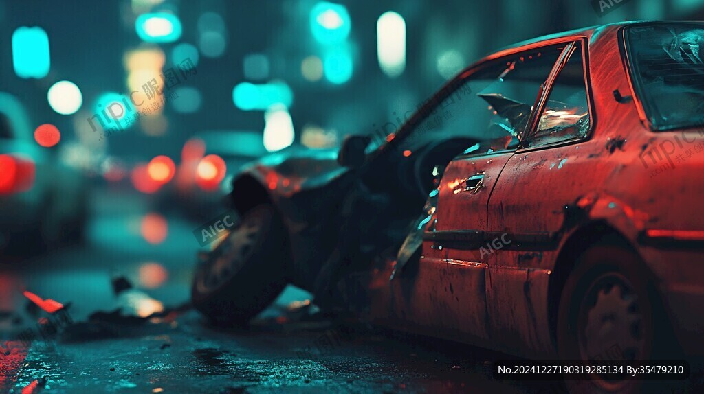 交通事故汽車殘骸